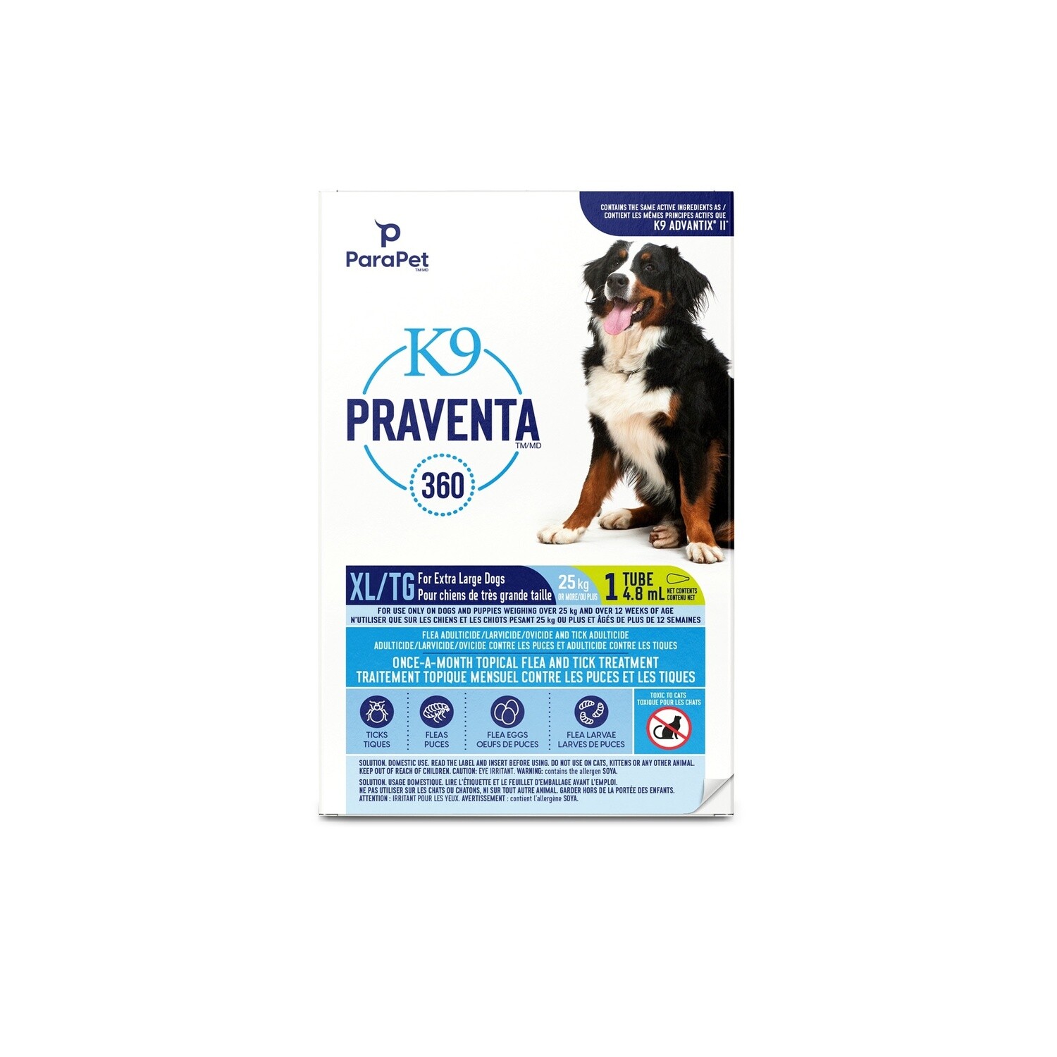 K9 Praventa 360 Flea &amp; Tick Treatment - Extra Large Dogs over 25 kg - 1 Tube
