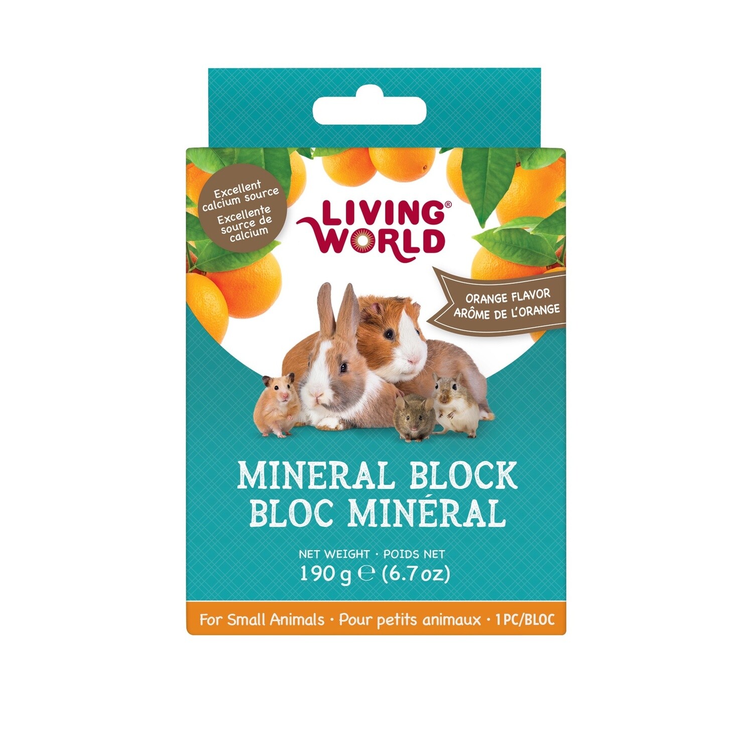 Living World  Small Animal Mineral Block, Orange, 190g