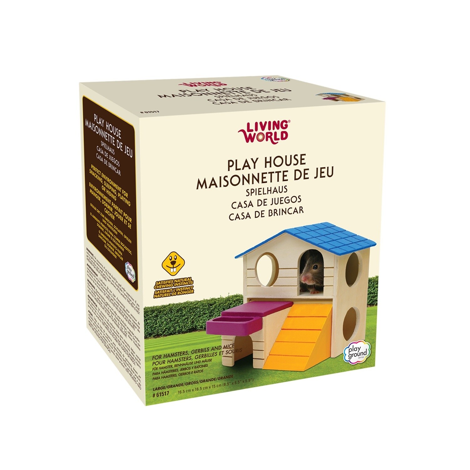 Living World Playground Play House - Large - 16.5 x 16.5 x 15 cm (6.5 x 6.5 x 5.9in)