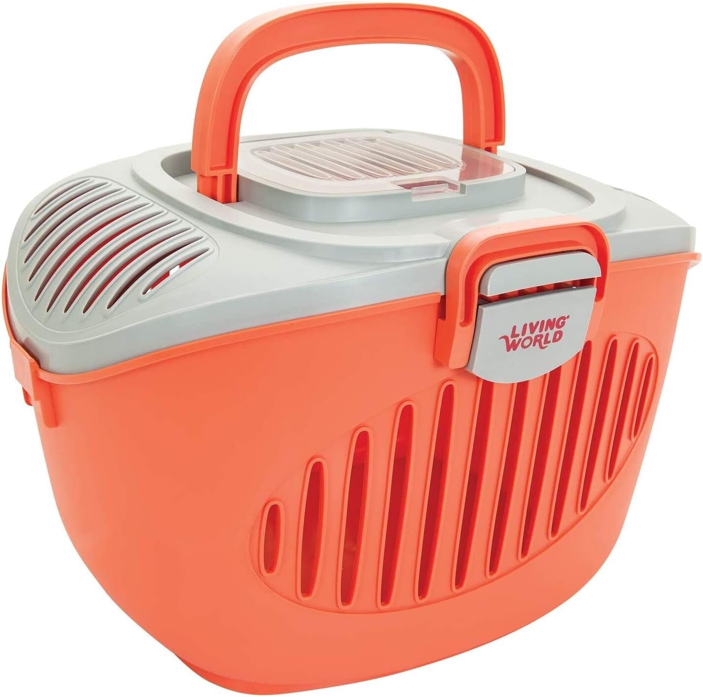 Living World Paws2Go Small Pet Carrier - Grey/Salmon - 36 cm L x 28 cm W x 25 cm H (14in x 11in x 9.8in)