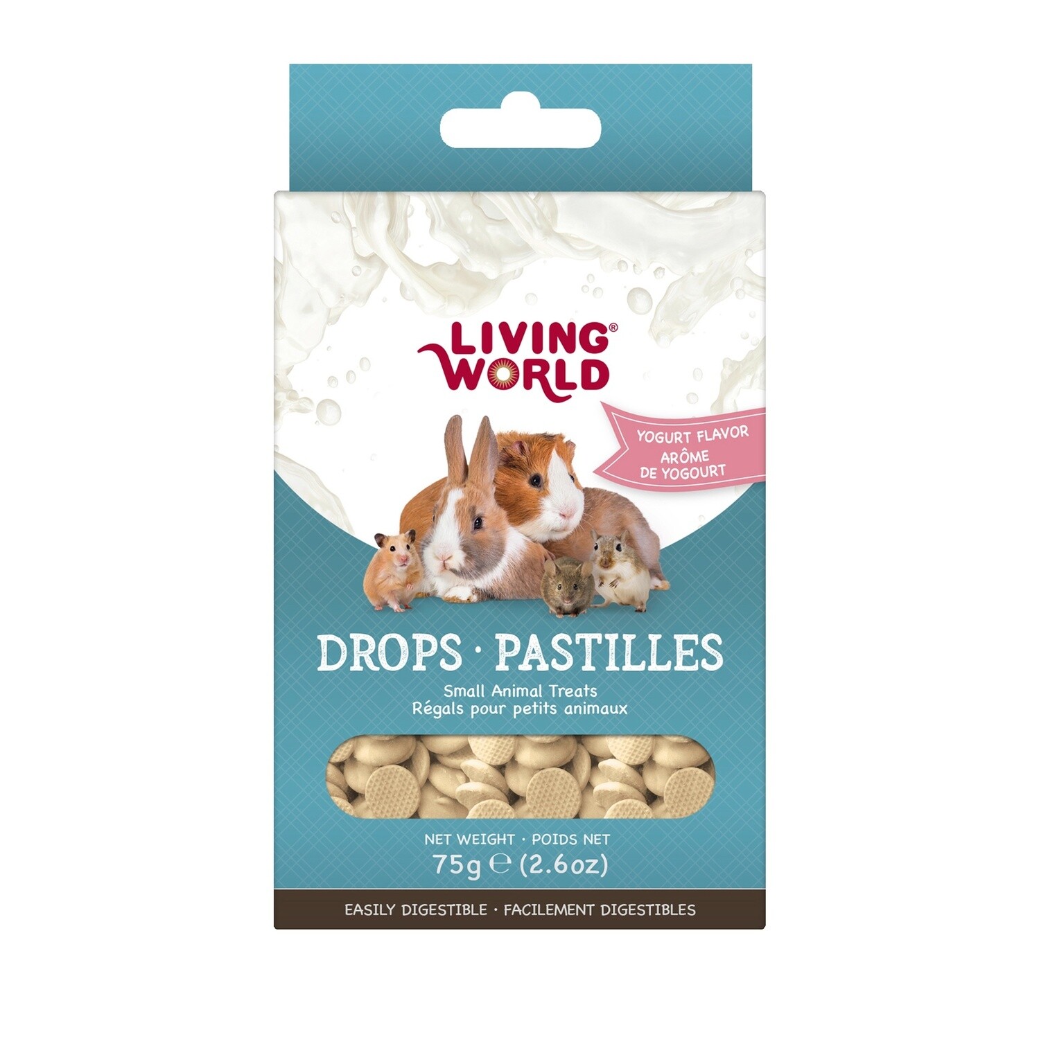 Living World Small Animal Drops, Yogurt, 75g