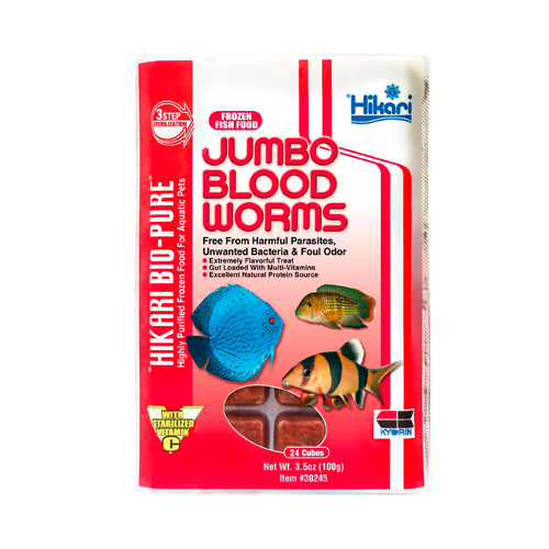 Hikari - Frozen - Jumbo Bloodworms - 3.5oz - 24 Cubes