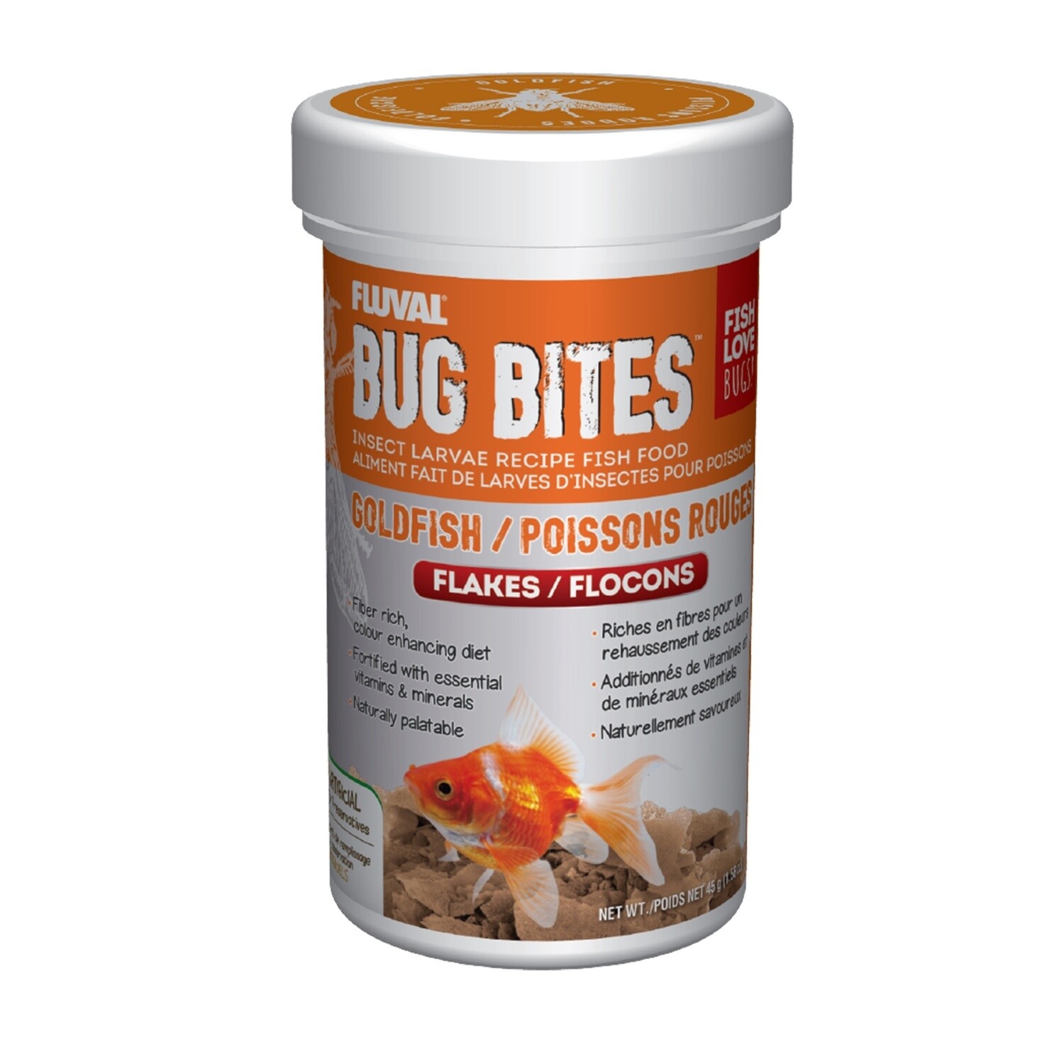 Fluval Bug Bites Goldfish Flakes - 45 g (1.58 oz)