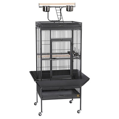PH - Wrought Iron Select Bird Cage with Playtop - Black - 24&quot; x 20&quot; x 60&quot;