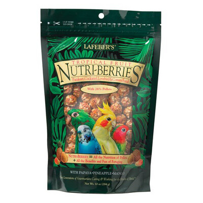 Lafebers - Gourmet Nutri-berries - Tropical Fruit - Cockatiels w/Papaya - 10 oz