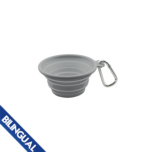 foufouBRANDS™ FFD Pet™ Silicone Collapsible Travel Bowls Grey X-Small