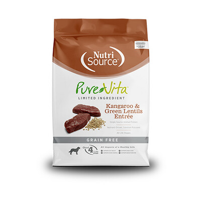 NutriSource® PureVita ™ Kangaroo &amp; Green Lentils Entrée Grain Free Dry Dog Food 25 lb