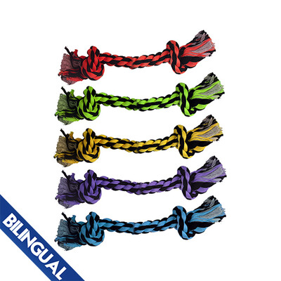 Multipet™ Nuts for Knots™ 2-Knot Rope Assorted Colors 6&quot;