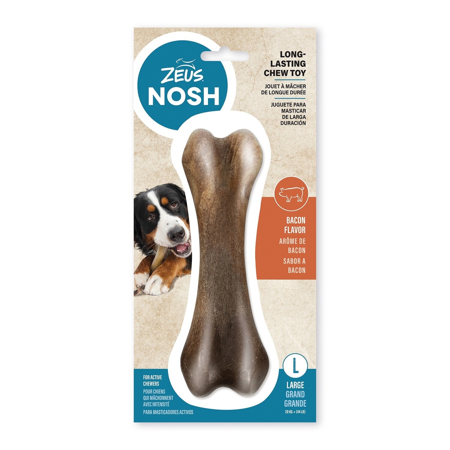 Zeus NOSH STRONG Chew Bone - Bacon Flavor - Large - 18.5 cm (7.5 in)