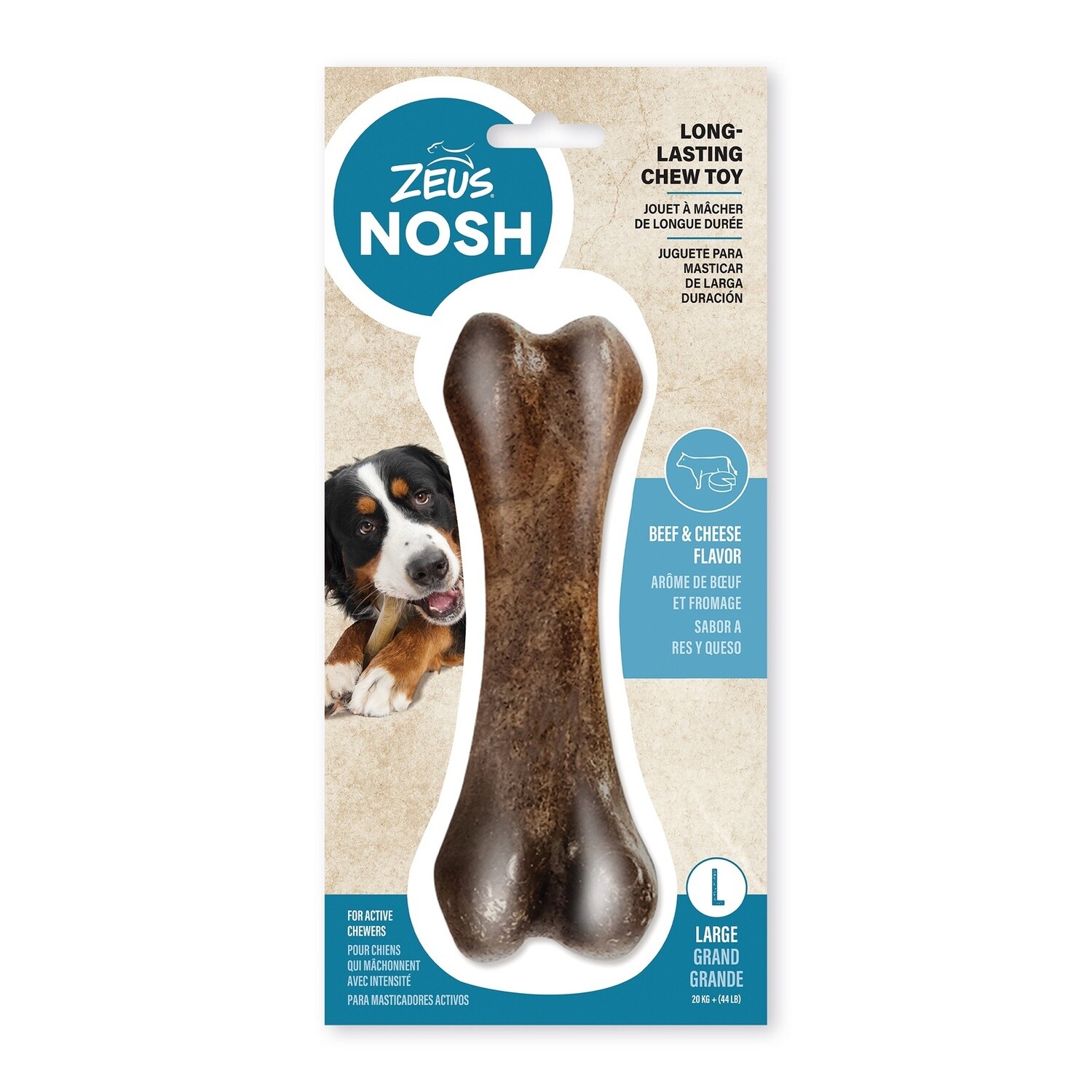 Zeus NOSH STRONG Chew Bone - Beef &amp; Cheese Flavor - Large - 18.5 cm (7.5 in)