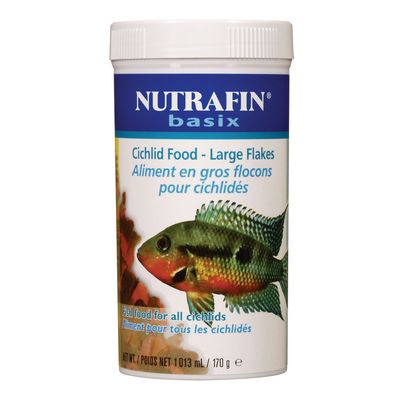 Nutrafin basix Cichlid Food, large flakes, 170 g (6 oz)