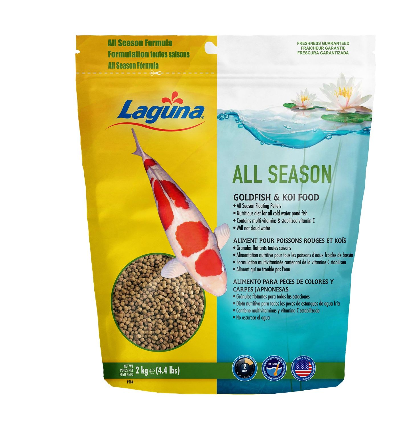 Laguna All Season Goldfish &amp; Koi Floating Food - 2 kg (4.4 lb)