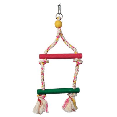 Living World Junglewood Bird Toy - 2-Step Rope Ladder - Small