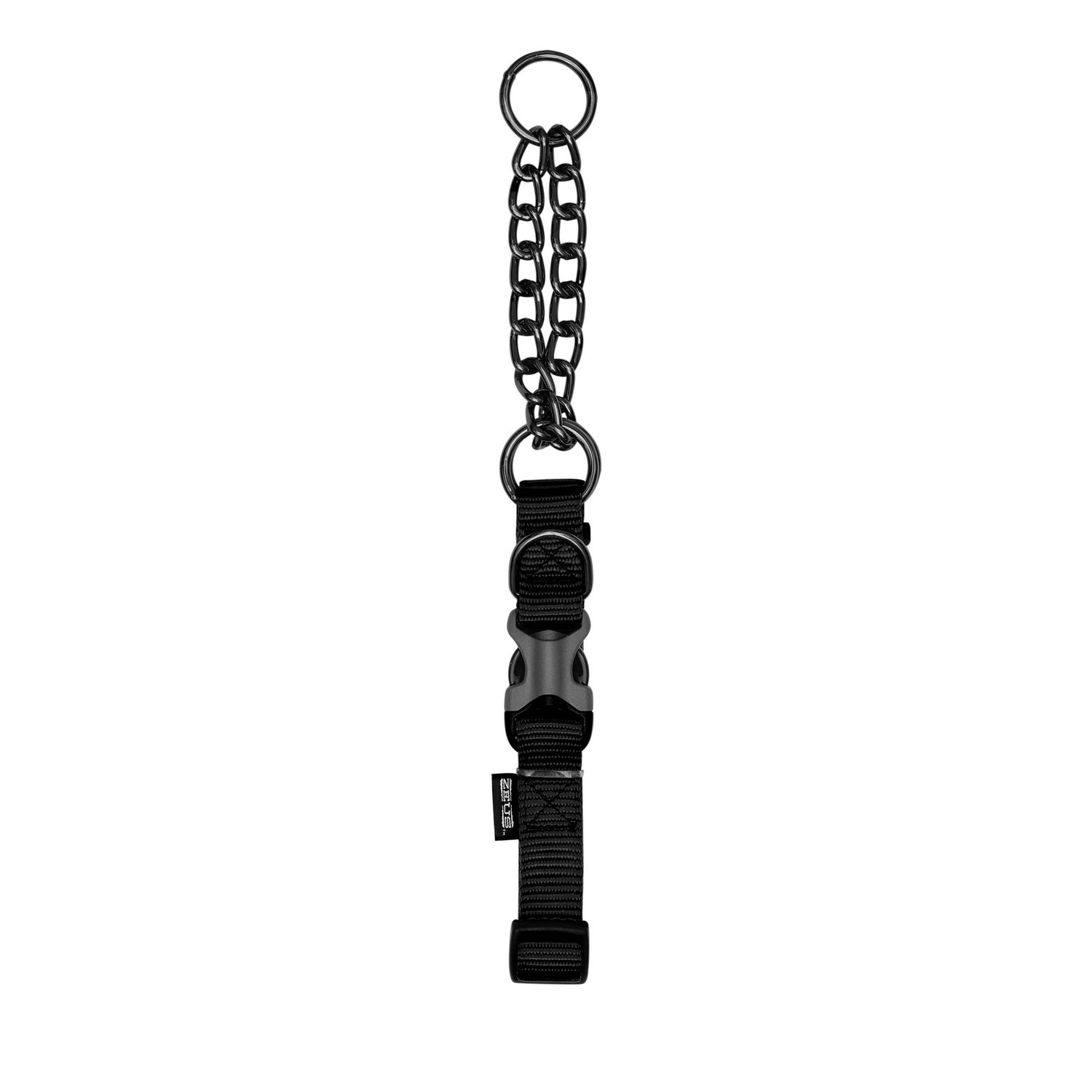 Zeus Martingale Dog Collar - Black - Large - 2 cm x 45 cm-55 cm (3/4in x 18in-22in)