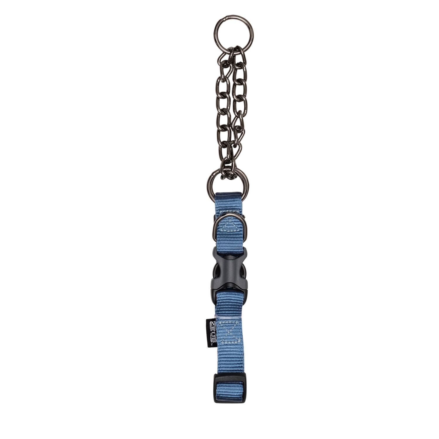 Zeus Martingale Dog Collar - Denim Blue - Medium - 1.5 cm x 38 cm-45 cm (1/2in x 15in-18in)