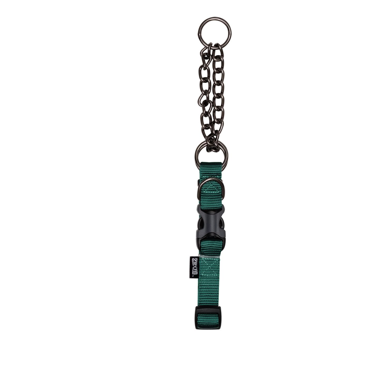 Zeus Martingale Dog Collar - Forest Green - Medium - 1.5 cm x 38 cm-45 cm (1/2in x 15in-18in)