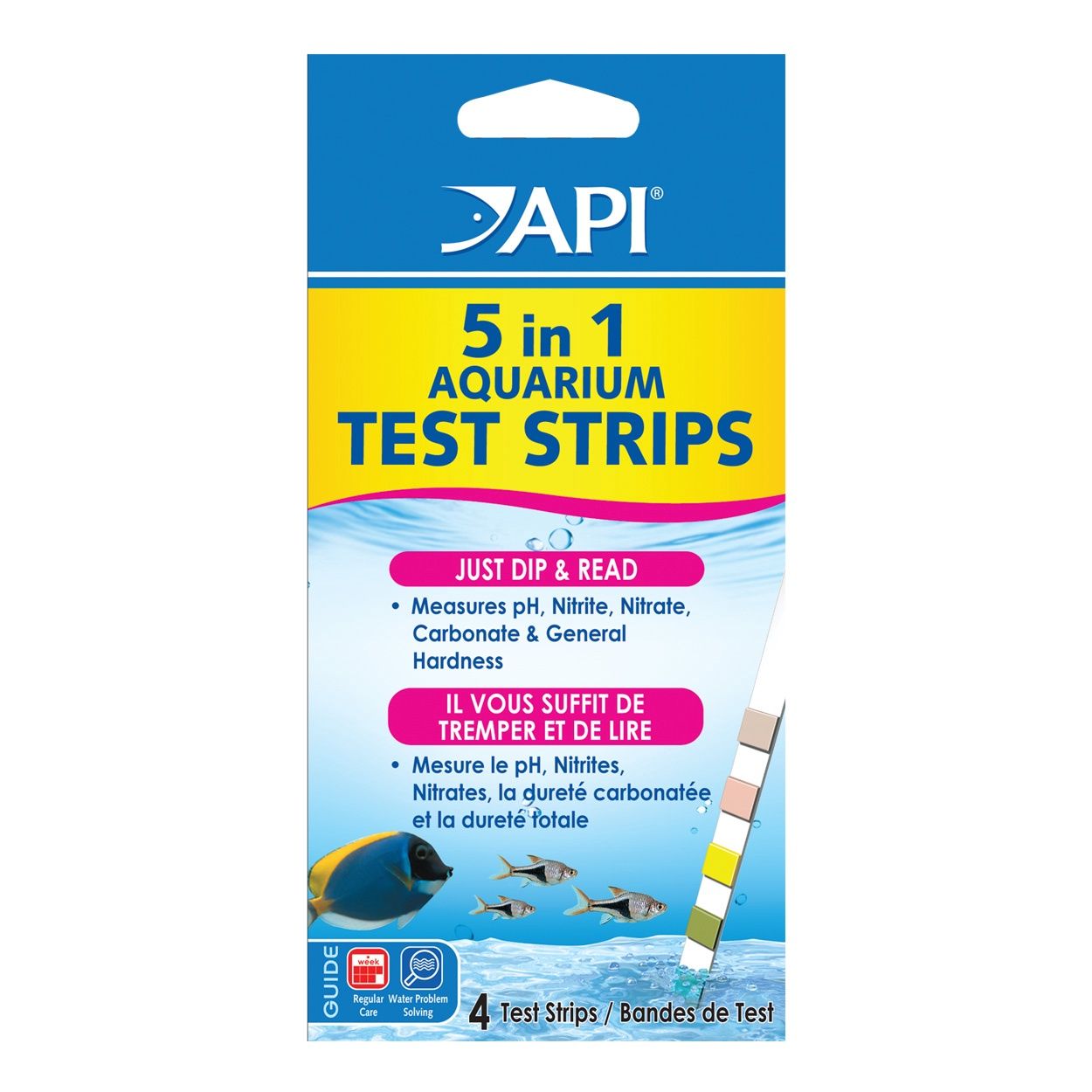 API -5 in 1 Aquarium Test Strips - 4 pk