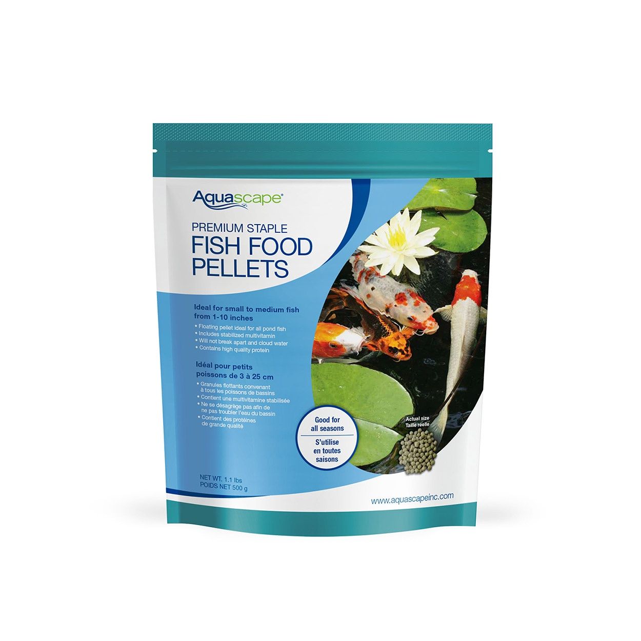 Aquascape Premium Staple Fish Food Pellets - 1.1 lb