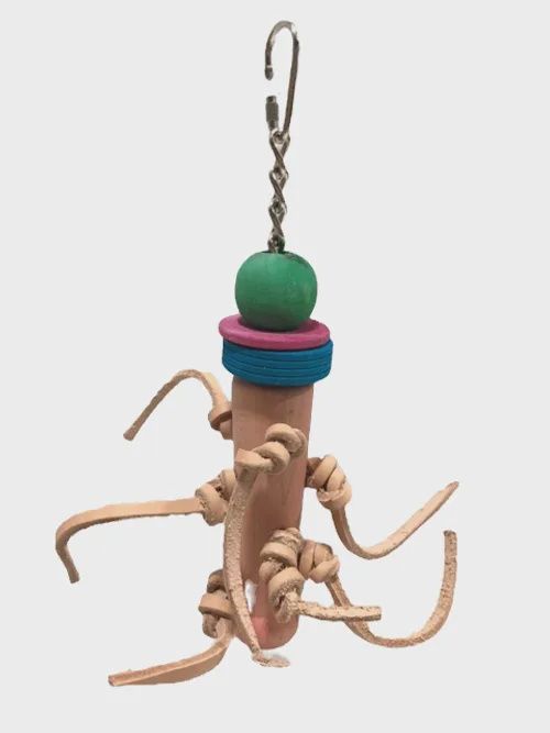 Beak Joy - Leather and wood for medium Parrots