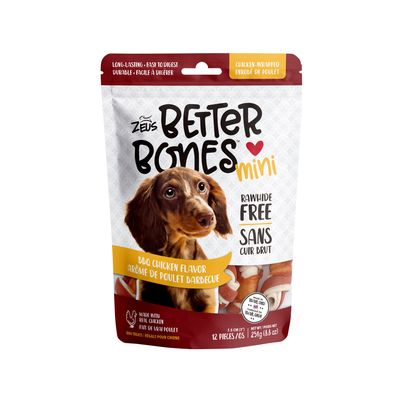 Zeus Better Bones - BBQ Chicken Flavor - Chicken-Wrapped Mini Bones - 12 pack