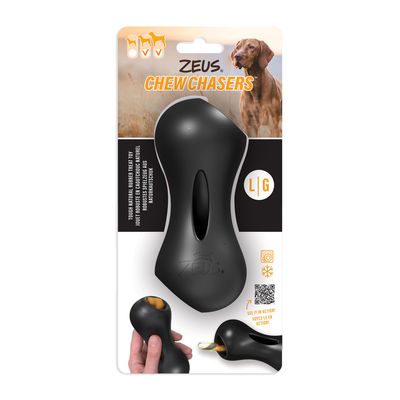 Zeus Chewchasers Rubber Treat Peanut - Black - Large - 14 cm (5.5 in)