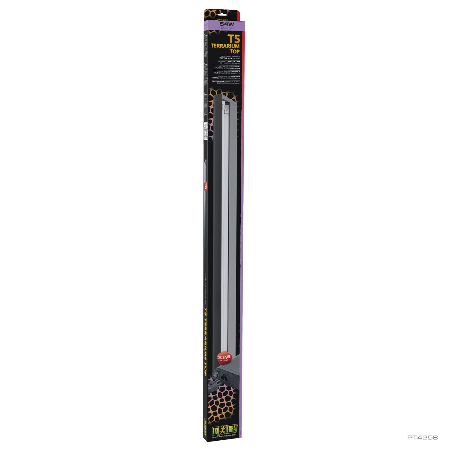 Exo Terra T5 Terrarium Top High-Performance Reptile UVB Fixture - 54W - 120 cm (47 in)