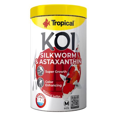 Tropical - Koi Silkworm &amp; Astaxanthin Pellets - 1L