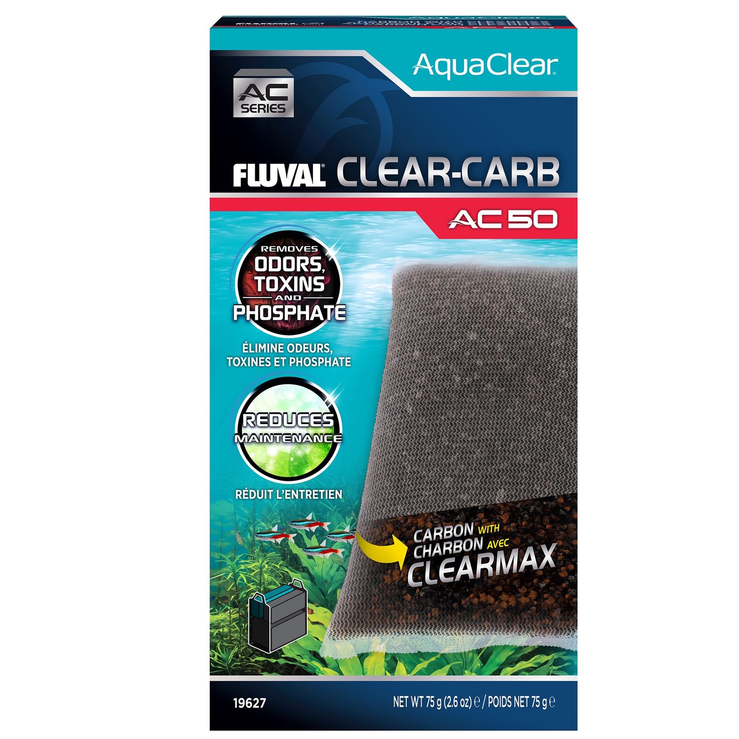 Clear-Carb for AquaClear AC50 Power Filter, 2.6 oz / 75 g