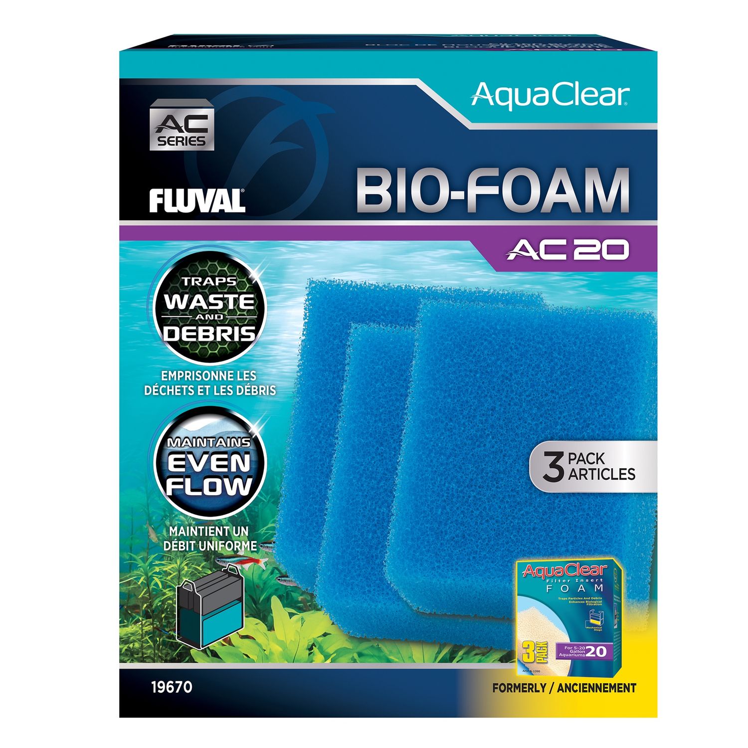 Bio-Foam for AC20 AquaClear Power Filter, 3-Pack