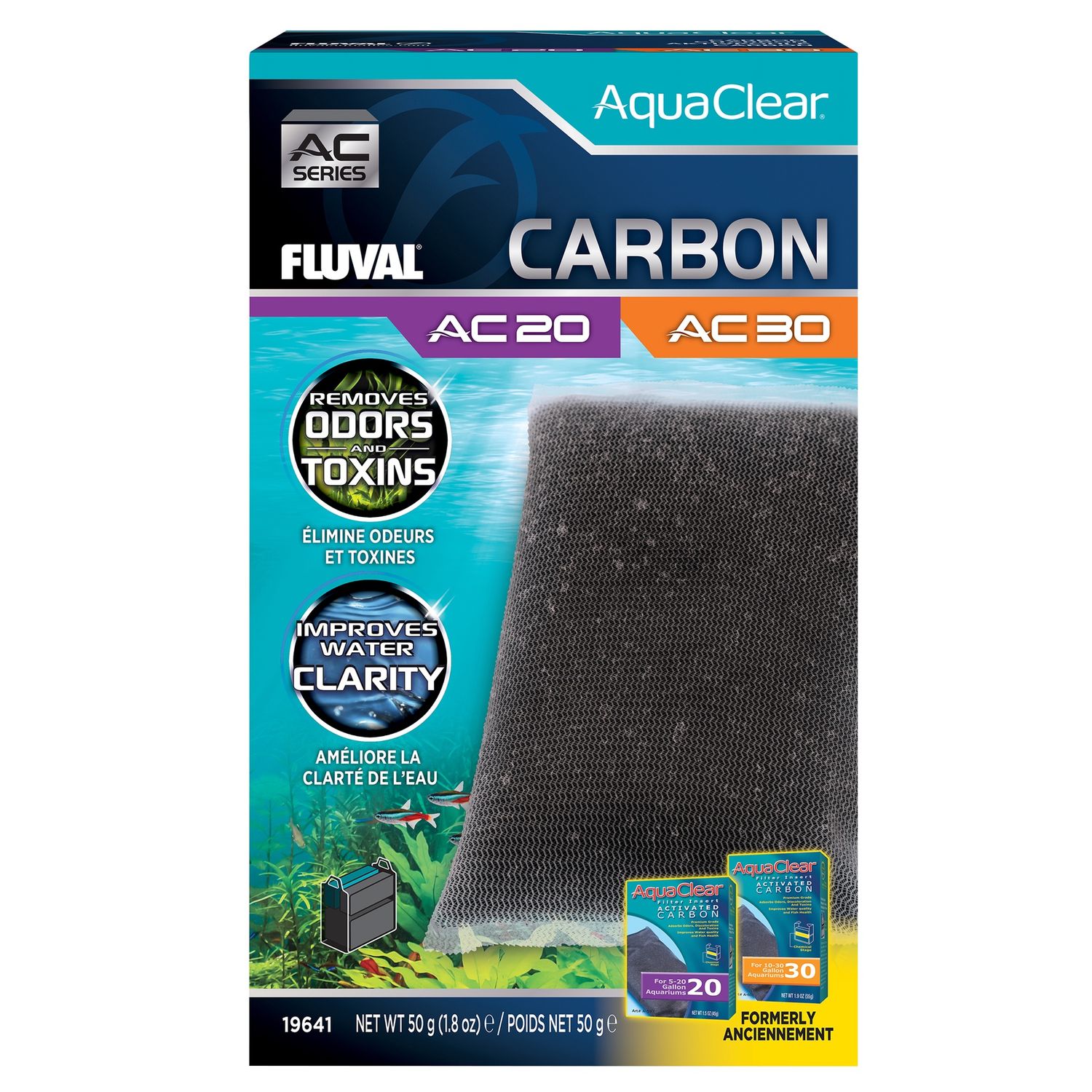 Carbon for AquaClear AC20/AC30 Power Filter, 1.8 oz / 50 g