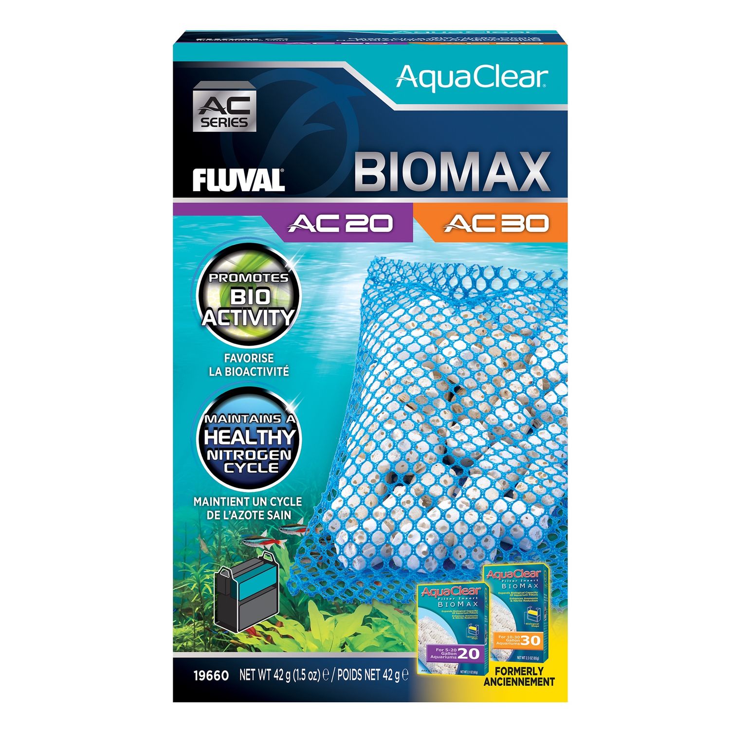 BIOMAX for AquaClear AC20/AC30 Power Filter, 1.5 oz / 42 g