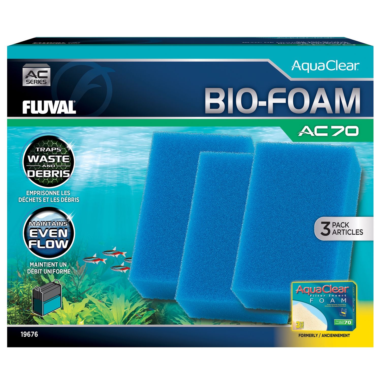 Bio-Foam for AC70 AquaClear Power Filter, 3-Pack