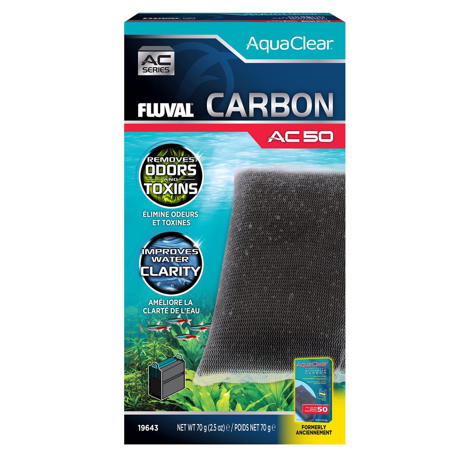 Carbon for AquaClear AC50 Power Filter, 2.5 oz / 70 g