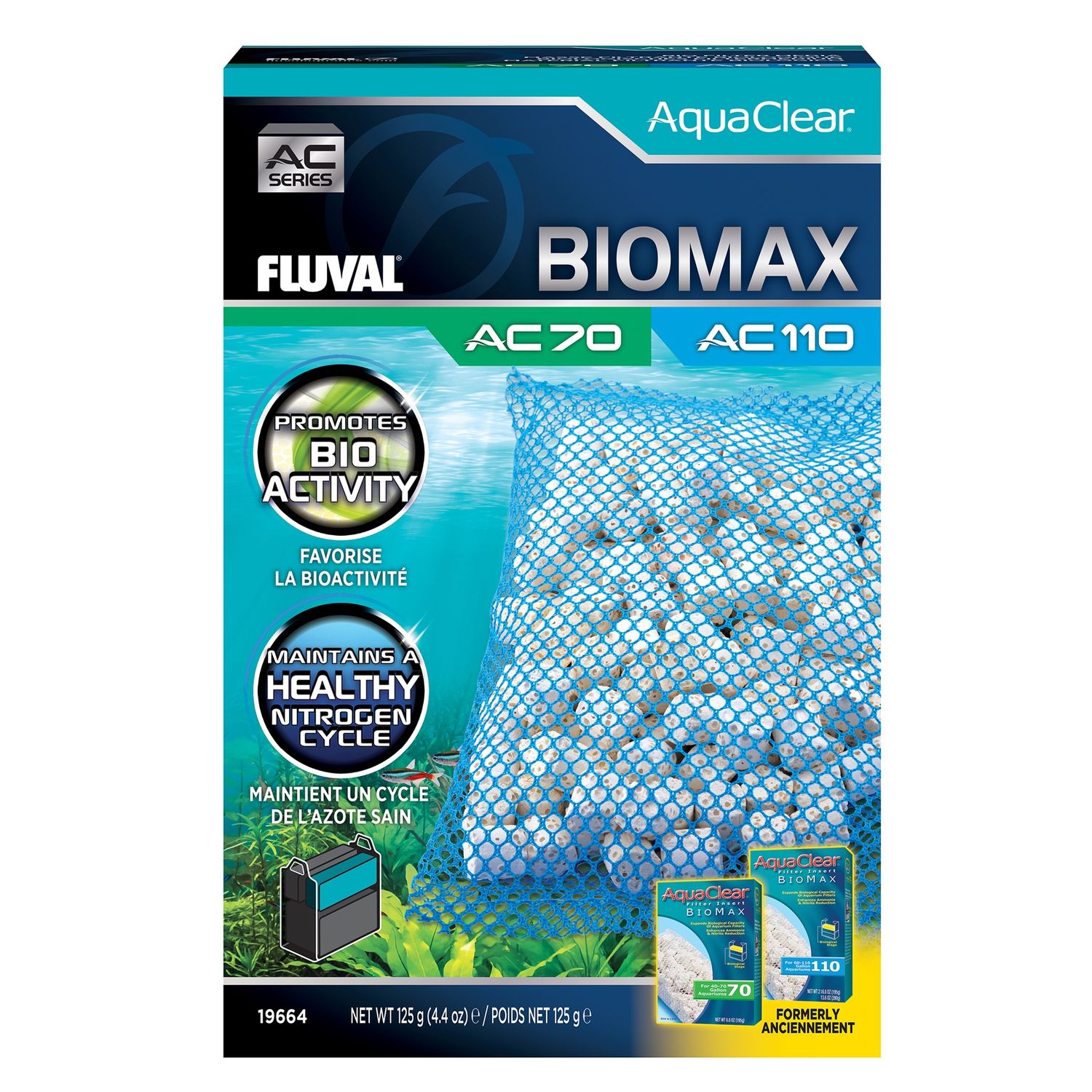 BIOMAX for AquaClear AC70/AC110 Power Filter, 4.4 oz / 125 g