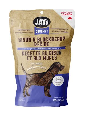 Jay's Gourmet Bison &amp; Blackberry Air-Dried Treats Dog 150g