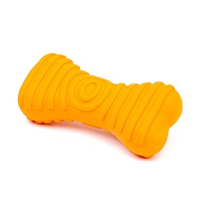 Bud'Z Latex Bone Squeaker Orange Dog 4.3in 1pc