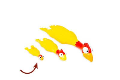 Bud'Z Latex Chicken Squeaker Yellow Dog 5.5in 1pc