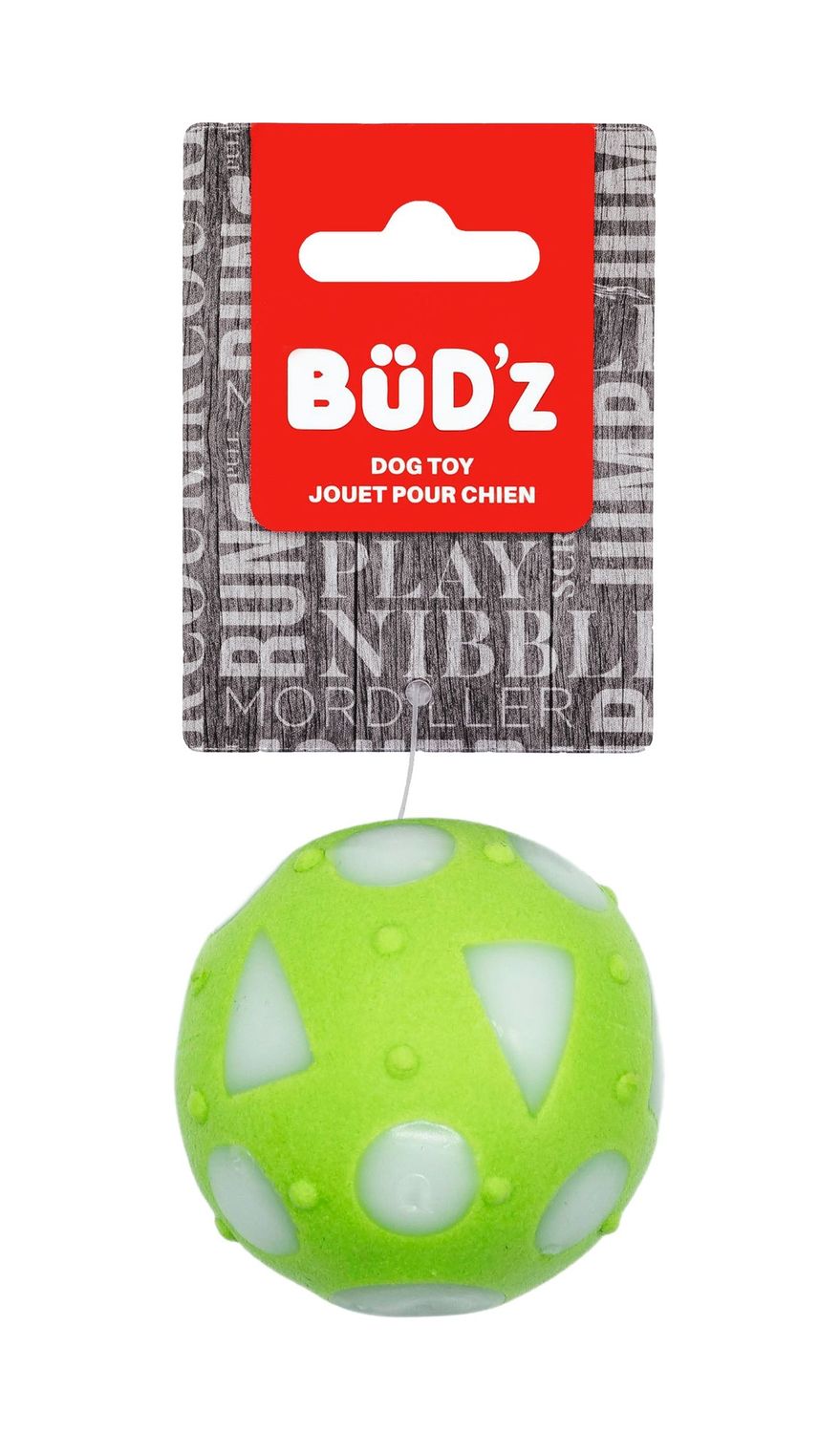 Bud&#39;Z Rubber Dog Toy - Small Full Ball, Lime Green