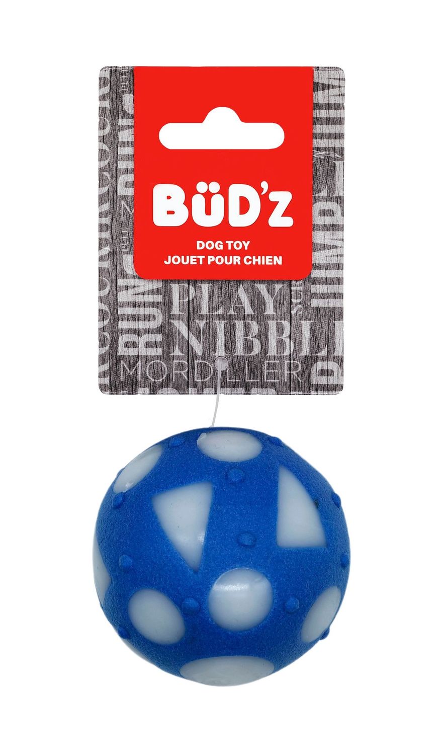 Bud&#39;Z Rubber Dog Toy - Small Full Ball, Blue