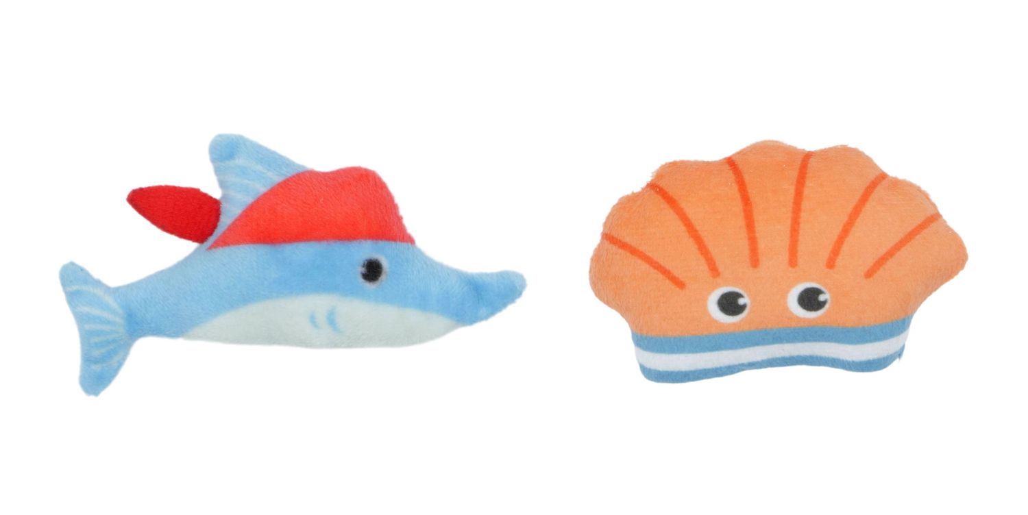 Bud&#39;Z Cat Toy - Pirate Fish &amp; Shell Duo Cat 3in 1pc