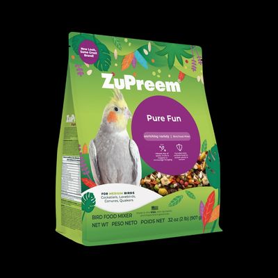 ZuPreem &quot;Pure Fun&quot; Food For Cockatiel, Lovebirds &amp; Medium Birds 2lbs