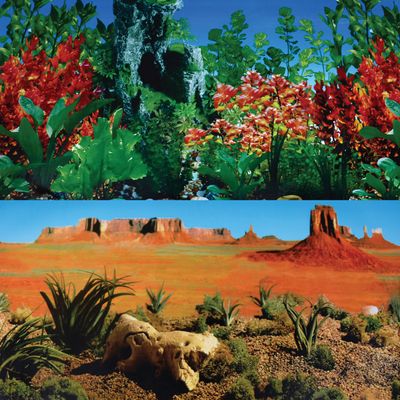 UT - Red Butterfly/Desert Reversible Background - 24" - Sold by the Foot - 24883