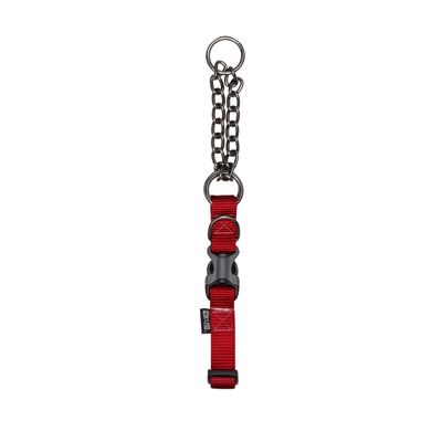 Zeus Martingale Dog Collar - Deep Red - Medium - 1.5 cm x 38 cm-45 cm (1/2in x 15in-18in)