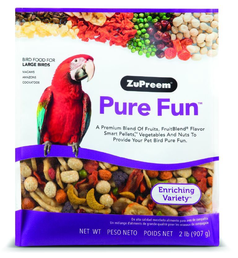 ZuPreem "Pure Fun" Food For Macaws, Parrots, Cockatoos &amp; Other Large Birds 2lbs