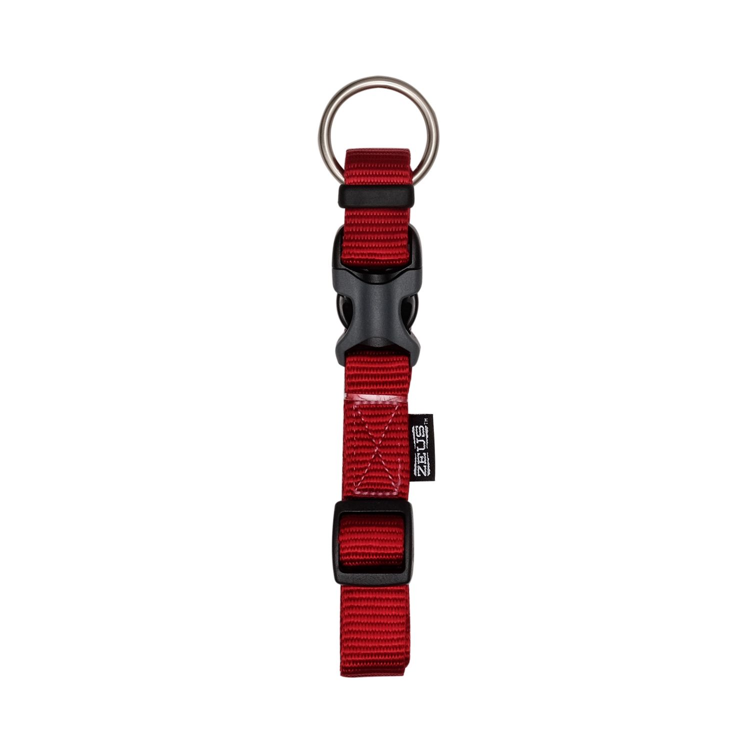Zeus Adjustable Nylon Dog Collar - Deep Red - Small - 1 cm x 22 cm-30 cm (3/8in x 9in-12in)