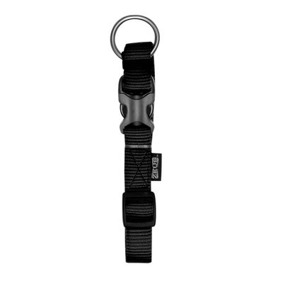 Zeus Adjustable Nylon Dog Collar - Black - Medium - 1.5 cm x 28 cm-40 cm (1/2in x 11in-16in)