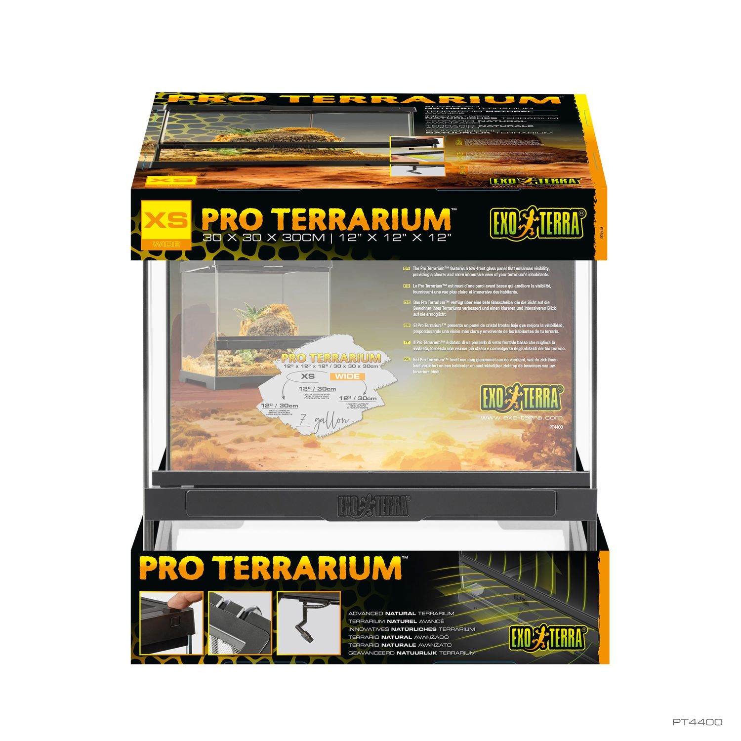 Exo Terra Pro Terrarium Advanced Natural Terrarium - X-Small-Wide - 30 x 30 x 30 cm
