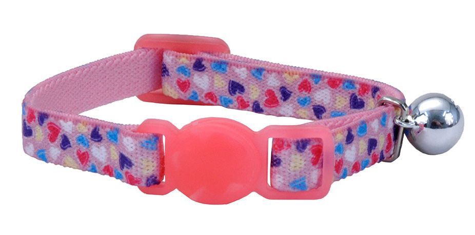 Li'l Pals Elastic Kitten Collar Hearts Cat 1pc 5/16x8in