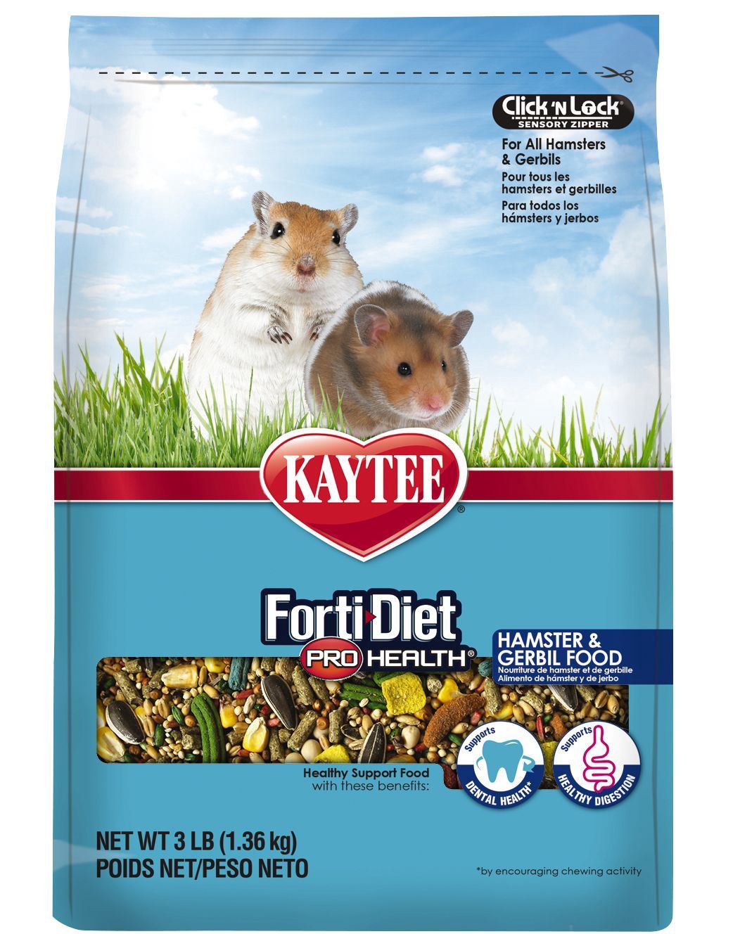 Kaytee Forti Diet Pro Health Hamster Gerbil Small Animal 3lb (1.36kg)