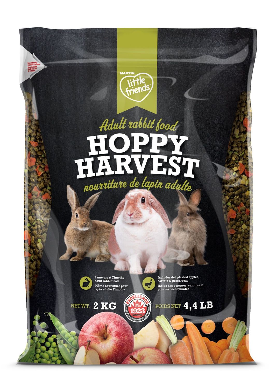 Martin Little Friends Hoppy Harvest Rabbit Food Small Animal 2kg (4.4lb)